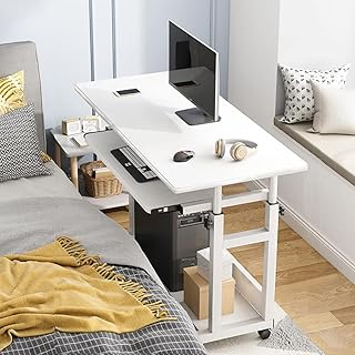 Portable bed cot table, laptop table, adjustable standing desk, laptop table with casters, rotating table for home desktop and desktop (SC11B).. DIAYTAR NIGERIA: Where affordability meets variety, with thousands of products delivered in less than 8 days.
