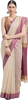 Traditional sari in woven striped cotton for women with blouse, one size.. With DIAYTAR Nigeria, your wishlist becomes reality, fast.