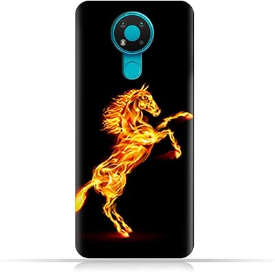 TPU protection shell AMC Design for Nokia 3.4 with horse pattern on flame.. DIAYTAR NIGERIA brings affordable shopping to your fingertips with reliable delivery in less than 8 days.