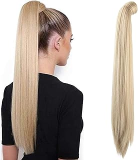 Sika 28 "Synthetic postage rolled up around a long and straight ponytail for women, blonde with pale gilded reflections.. Experience the DIAYTAR difference with our vast product selection and delivery within 5-8 days.