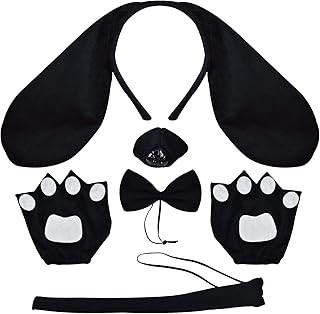 Set of costumes for dogs and puppy U-goforest 5-piece with headband, ears, nose, tail, bow tie and paw for Halloween Cosplay.. DIAYTAR NIGERIA makes every purchase count with our affordable prices and reliable 5-8 day shipping.