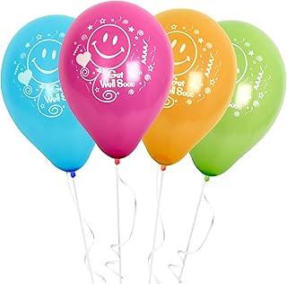 10 -inch Helium Fun® Helium Ball - Assorted Colors Get Well Soon Ballons with smiling facials for friends, family and wishes, themed party supplies (20).. DIAYTAR NIGERIA brings the marketplace to your home with budget-friendly prices and nationwide delivery.