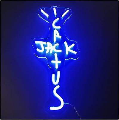 Néon Cactus Jack sign, Blue LED lights with drive, wall decoration to hang, visual art for house, apartment, bar, restaurant, coffee, wedding, birthday, party, 60 x 30 cm.. Shop from thousands of products at DIAYTAR NIGERIA and enjoy budget-friendly nationwide delivery.