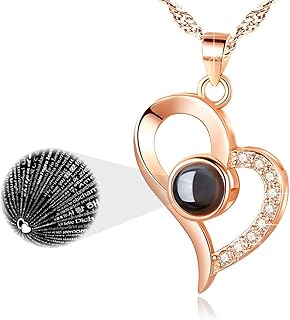 Heart collar plated gold 18 carat pink I love you 100 languages ​​jewelry for women girls by judiclla (2 styles).. Shop across categories at DIAYTAR NIGERIA and enjoy budget-friendly nationwide shipping in 5-8 days.
