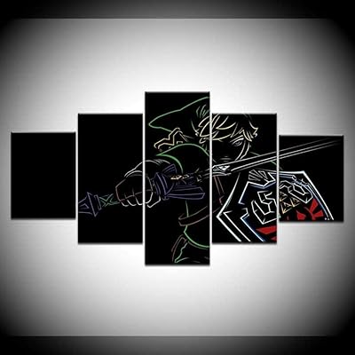 Qqyyt painting on canvas without frame, 5 shelves, play wall, Zelda legend, living room poster, interior decoration, artistic gift ready to hang.. DIAYTAR NIGERIA: Making online shopping accessible with affordable prices and nationwide delivery service.