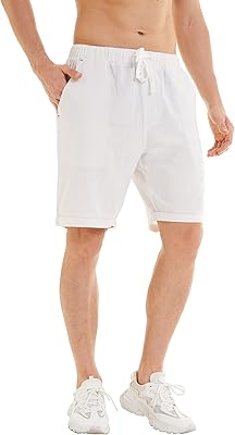 Yukaichen shorts in cotton and linen for men, conventional casual cut, front, tightening cord, summer beach with pockets.. No stress, just speed — DIAYTAR Nigeria ships in days.