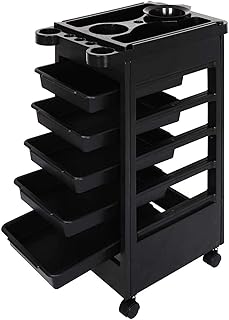 Black hairdressing salon cart with 5 drawers adapted to beauty salons, hairstyle, cosmetics storage, beauty salons, massage and spa, black.. Looking for great deals without compromising on quality? DIAYTAR Nigeria brings you thousands of top products at affordable rates, delivered straight to your doorstep.