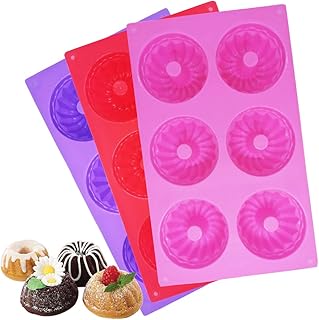 Package of 3 mini silicone fluted cake molds, find a mini upper plastic cake mold for muffin cups, coffee cakes, cupcakes, brownies - pink, purple, red.. DIAYTAR NIGERIA: The marketplace that brings affordable products to every Nigerian home in under 8 days.