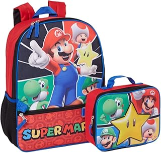 Super Mario backpack set with lunch box for boys and girls, 16 ", Economic pack, red, trip, red.. DIAYTAR NIGERIA connects your desires with reality through our affordable e-commerce platform and quick delivery.