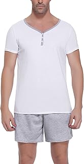 Two-room pajamas in short cotton sleeves for men, night clothes, t-shirts and tightening shorts.. DIAYTAR NIGERIA: Your affordable shopping destination with thousands of products delivered in days.