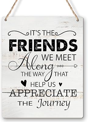 These are the friends we meet along the way, wooden panel, rustic friendship quote, wooden hanging panel for wall holder.. From Lagos to Kano, DIAYTAR Nigeria delivers across Nigeria in days.