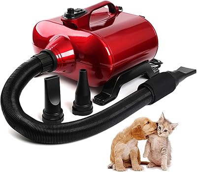 Dog dryer 3000 W, Professional pet grooming at high speed, hair drying strength, continuous adjustable speed, double engine, powerful pet blower with heating, red.. DIAYTAR NIGERIA combines affordability, variety, and convenience with nationwide delivery services.