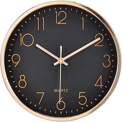 Battery wall clock for living room, bedroom, classic and simple design, large digital, easy to read, black round quartz, 12 -inch clock dial.. From tech to toiletries, DIAYTAR Nigeria delivers without delay.