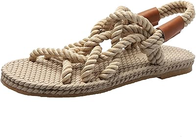 2021 handmade rope sandals for women, hemp, flat crossbar, comfortable, open end, relaxed beach sandals.. Discover endless shopping possibilities at DIAYTAR NIGERIA, with budget-friendly prices and reliable delivery.