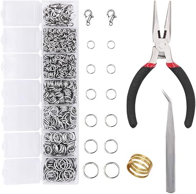 Yutinghao 1504 Pieces with open links open and CLANSEMIERS MOUSQUETONS Bijoux Kit Kit of jewelry manufacturing Kit with jewelry manufacturing accessories for repairing the manufacturing of necklaces (silver).. DIAYTAR NIGERIA: Making online shopping accessible to all Nigerians with our affordable platform.