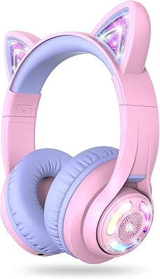 Bluetooth headset I Clever BTH13, Wireless LED headphones for children with limited volume (74/85/94 DB), 45 hours of reading, children's headphones with microphone for school, tablet, computer, purple.. Transform your online shopping experience with DIAYTAR NIGERIA's affordable and diverse marketplace.