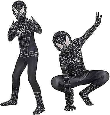 LSY Venom Spiderman costume for boy's black spandex hallowex costume (size s).. Discover why thousands choose DIAYTAR NIGERIA for affordable products delivered in less than a week.