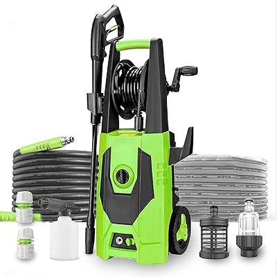 Powerful high pressure high pressure cleaner 145 bars with hose reel, 4 different pressure heads, cleaning the house, car, garden, bicycle with long water gun, high pressure nozzle, 3 + 8 meter hose, foam barrel.. DIAYTAR NIGERIA bridges the gap between desire and affordability with nationwide delivery in under 8 days.