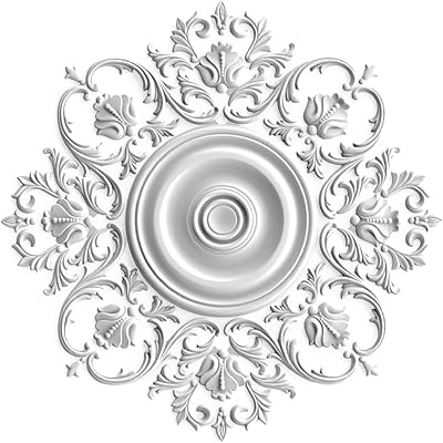 Ceiling lamp with a bohemian floral design, 37.5 inch medallion, not painted for the decoration of the house, the lights and the ceiling fans.. Your shopping dreams realized through DIAYTAR NIGERIA's affordable platform with reliable delivery times.