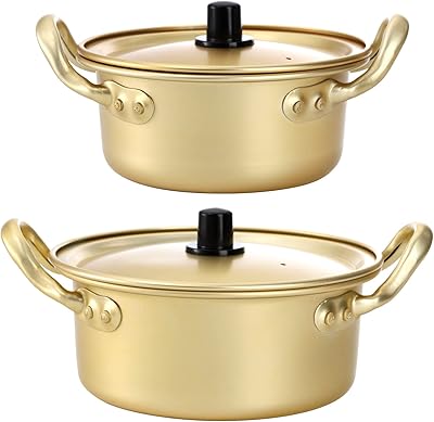 Lilf Set of 2 Korean Ramen Pans with cover sizes for noodles.. DIAYTAR NIGERIA connects you with thousands of products at competitive prices, delivered within a week.