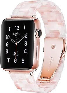 Light strip for Apple Watch - Iwatch bracelet in trendy resin compatible with brass loop and stainless steel for Apple Watch Series 1, 2, 3, 4, 5 (Nougat white, 38 mm/40 mm).. Embrace a new era of online shopping with DIAYTAR NIGERIA's extensive range and budget-friendly prices.