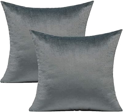 Set of sweet gray velvet cushion covers, solid ornate, comfortable for sofa, bedroom, 18 x 18 inch car, package of 2.. DIAYTAR NIGERIA: Making quality products accessible to all Nigerians at affordable prices.