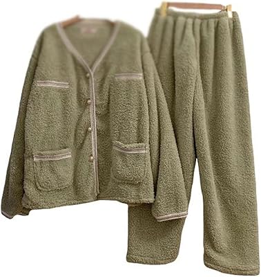 Wesbr sets of women's pajamas, set of women's pajamas, sets of winter coral velvet pajamas, soft with long sleeves (size: xl).. Discover the perfect shopping balance at DIAYTAR NIGERIA with competitive prices and prompt delivery.