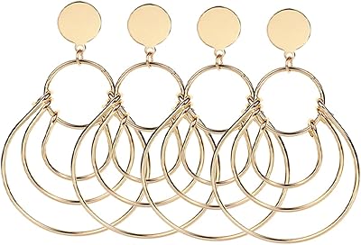 2 pairs of earrings Women Earrings Circle Circle Boucles Creole jewelry layers hanging earrings Large circle punk earrings punk earrings gilded alloy creative earrings.. With DIAYTAR Nigeria, shopping online is easy, affordable, and fast.