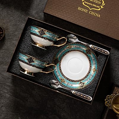 Set of coffee cups in English luxury English porcelain, retro tea service in the afternoon with 2-room gift box.. DIAYTAR NIGERIA delivers on our promise of variety, affordability, and prompt nationwide service.