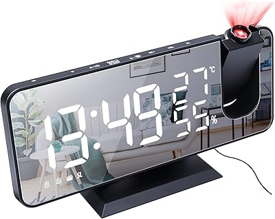 Digital alarm clock, FM radio, projection, mirror, temperature and humidity display, 5 -in -1 USB charger, multifunctional desk alarm clock.. DIAYTAR NIGERIA combines affordability with convenience, delivering your purchases within 5-8 days.