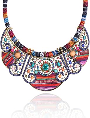 Red blue couple necklace for women, Egyptian Indian multilayer necklaces, ethnic tribal jewelry, bohemian necklace, festival gifts.. DIAYTAR NIGERIA: Where every purchase is affordable and delivery is always within a week.