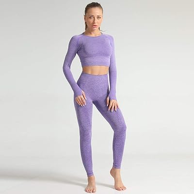 Set of seamless yoga for women, tracksuit and leggings of long -sleeved fitness (color: A, size: m).. Get more, save more — only on DIAYTAR Nigeria.