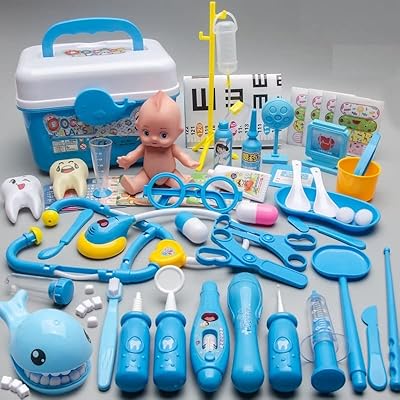 Set of medical toys for B&K children, set of simulation with stethoscope for role -playing games and role -playing games, birthday gifts (53 blue pieces).. DIAYTAR NIGERIA: Your affordable marketplace with reliable 5-8 day shipping across Nigeria.
