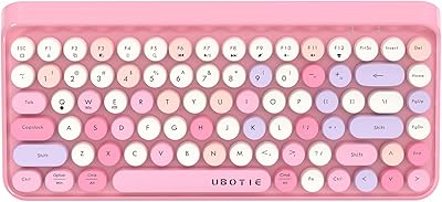 Bluetooth computer keyboard colored portable u potty, mini classic wireless typewriter, 84 -keys flexible keyboard (pink color).. DIAYTAR NIGERIA makes online shopping accessible to all with budget-friendly prices and reliable delivery.