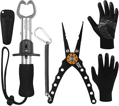 Dream DEALS Kit of Aluminum Alloy Fishing Materials with split ring to remove the hook, fish template and water -repellent fishing gloves - perfect equipment for fresh water, salt water, flies or ice.. DIAYTAR NIGERIA: Your partner in affordable shopping with nationwide delivery in just 5-8 days.