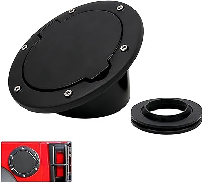 Aluminum alloy fuel tank door cover for Jeep Wrangler 2007-2018 Jeep JK 2/4 (Black).. DIAYTAR NIGERIA: Where thousands of products meet affordable prices and reliable 5-8 day delivery.