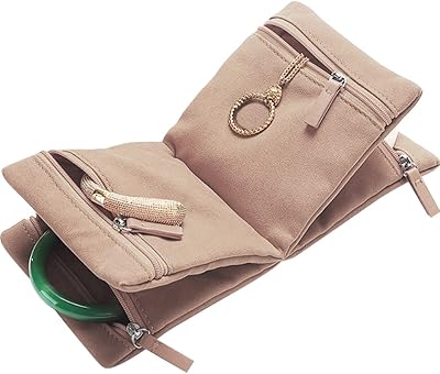 Kelindl Bag Organizer of Zipper jewelry - Travel jewelry organizer for women Foldable jewelry showcase storage bag for necklaces, earrings, rings, bracelets, light gold.. Shop the future with DIAYTAR NIGERIA - thousands of products, unbeatable prices, delivery within a week.