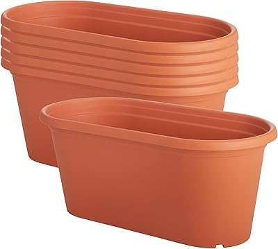 Clear plastic flower pots, interior or outdoor flower pot with drainage holes, light and weather resistant for flowers and plants, perfect for the garden, terraces and patios, terracotta.. DIAYTAR NIGERIA: Your partner in affordable shopping with nationwide delivery in just 5-8 days.