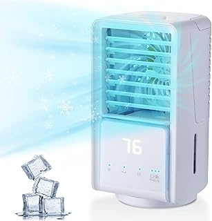 Mini air conditioner cooling fan with 3 wind speeds/2 speed of ice fog, 4000 mAh rechargeable portable air cooling fan with 700 ml basin, multifunctional desktop cooling fan for the house, bedroom, travel, office.. DIAYTAR NIGERIA brings satisfaction with every purchase through affordable prices and prompt shipping.