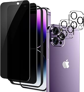 Protector of confidentiality for iPhone 14 PRO + 2 Pieces Iphone 14 PRO Camera lens Protector, Wallpaper protector in tempered anti-espion ymh ml for iPhone 14 pro (6.1 inch), easy to install and free.. DIAYTAR NIGERIA delivers what you want at prices you'll love, all within 5-8 days nationwide.