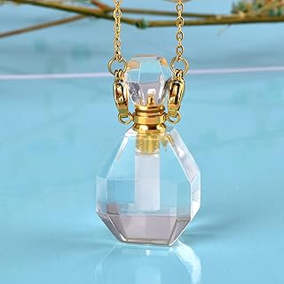 Ideyard perfume bottle necklace, perfume bottle, essential oil diffuser, necklace - natural therapeutic crystal for women (Clear quartz crystal) (P Clair).. Shop without boundaries at DIAYTAR NIGERIA, offering affordable products with convenient delivery times.