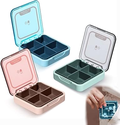 Organizer of pills, 3 -room travel pills box, small medication organizer 4 times a day, nice pocket pill, distributor of portable pills for vitamins, supplements, fish oils (red, blue, green).. Experience budget-friendly shopping at DIAYTAR NIGERIA, Nigeria's premier online marketplace with quick delivery.