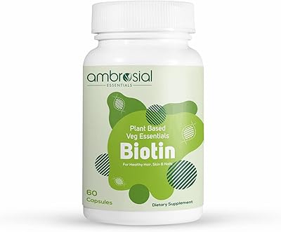 Ambrocial biotin tablets for vitamins for hair, skin and nails | High resistance vitamins 2500 mcg per capsule | SESBANIA vegetarian hair tablets | 60 vegetarian capsules.. DIAYTAR NIGERIA: Simplifying access to thousands of products with affordable nationwide shipping.