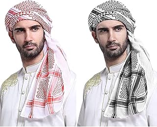 Quesera® Pack Combo two-piece Men Shemagh Arab Muslim scarf Dubai relaxed scarf Turban headboard cap, red and black combo pack, 140 x 140 cm.. The best online shopping experience in Nigeria — DIAYTAR delivers it all.