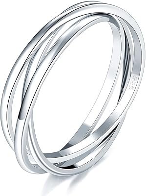 Sterling silver ring 925 buru Three rows of silver rings intertwined in highly polished silver for women and men, each width of 1.8 mm band, size 4-12, silver.. DIAYTAR NIGERIA brings affordable shopping solutions to every corner of Nigeria in just 5-8 days.