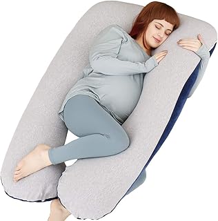 Moon bread pregnancy pillow, U -shaped maternity support pillow for the whole body, sleeping pillow for pregnant women (blue and gray - velvet and jersey).. Discover endless shopping possibilities at DIAYTAR NIGERIA, with budget-friendly prices and reliable delivery.