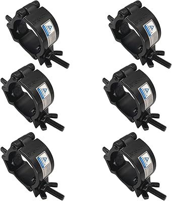 Package of 6 o -tongs for stage lights, 2 -inch aluminum light pliers, LED spots per DJ for beam lights with mobile head, suitable for 48 to 51 mm outer diameter tubes/pipes, robust 220 lb, TUV certified (black).. Experience shopping freedom with DIAYTAR NIGERIA's vast selection and dependable nationwide shipping.