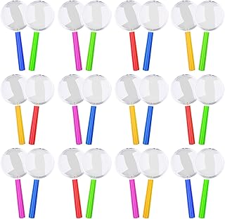 Various glasses with colorful handle, 24 pieces, magnifying portable toy for children, filling of party bag for reading, exploration, leisure, observation (random color).. Your everyday shopping companion, DIAYTAR NIGERIA offers unbeatable value with nationwide delivery.
