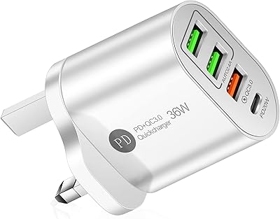 Elezee wall charger 36W PD USB C, Multiport sector adapter for Quick Charge 3.0 Compatible with iPhone 14/14 Pro Max/13 Mini/11, new iPad 9, iPad Mini 6, Galaxy S20 - White (36 W).. DIAYTAR NIGERIA delivers affordability and convenience to your doorstep within 8 days of purchase.