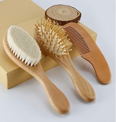 Set of newborn hair brushes with soft natural hairs for leather.. DIAYTAR NIGERIA: Where convenience meets affordability with delivery across Nigeria in under 8 days.